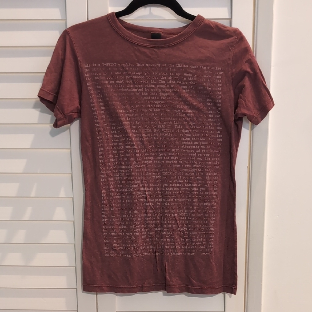 Obey Red Fitted Short Sleeve T-Shirt